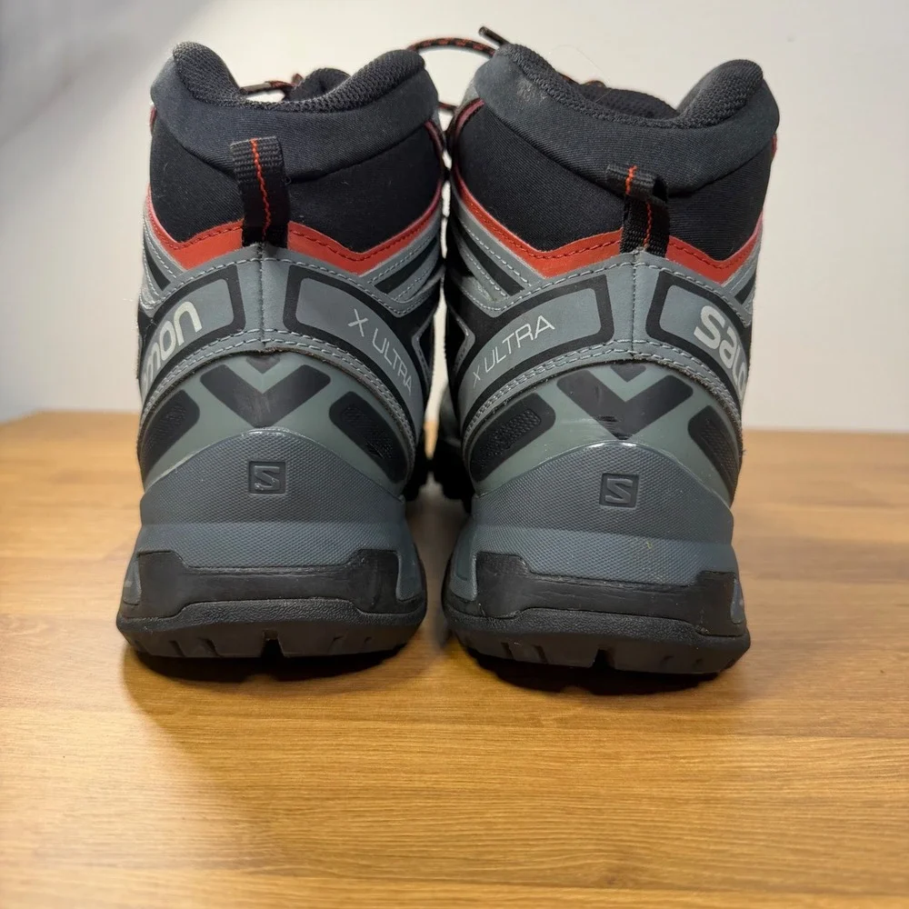 Salomon X Ultra Gore-Tex Hiking Boots Mens 14 Grey Black Red Contagrip 406620